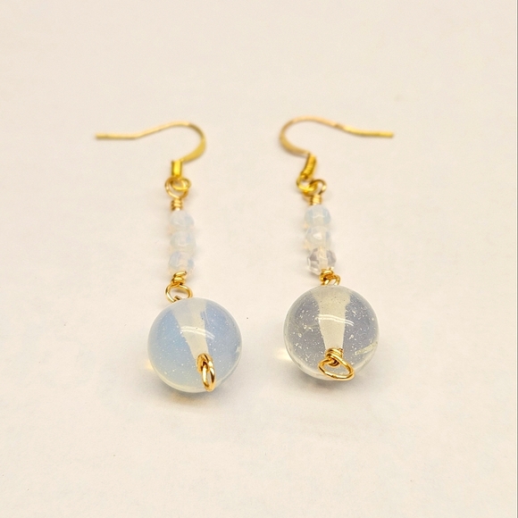 Opalite Beaded Earrings - Picture 3 of 7